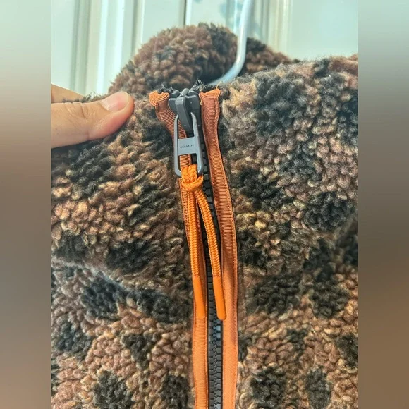 Coach Signature Sherpa Zip Up Jacket! Signature cc size L - Picture 4 of 9